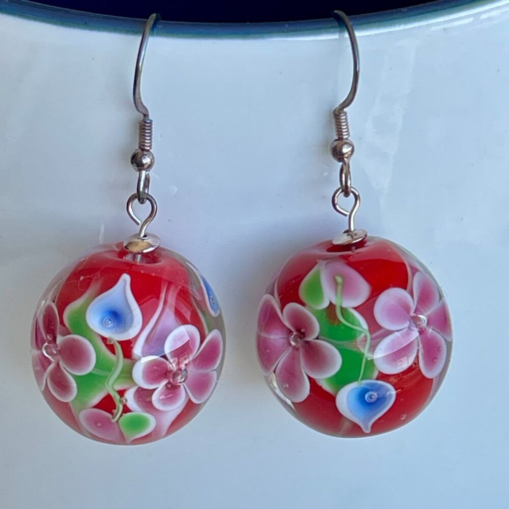 0.79” (20 mm) Large Handcrafted Italian Art Glass Earrings Collection | Master A